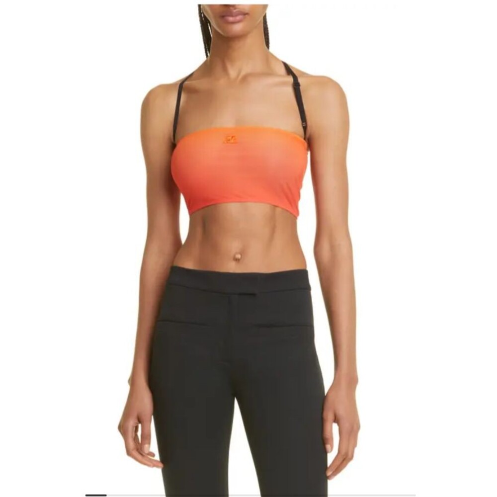 Courreges Gradient Sunset Orange Bandeau Brassiere Top Sz S